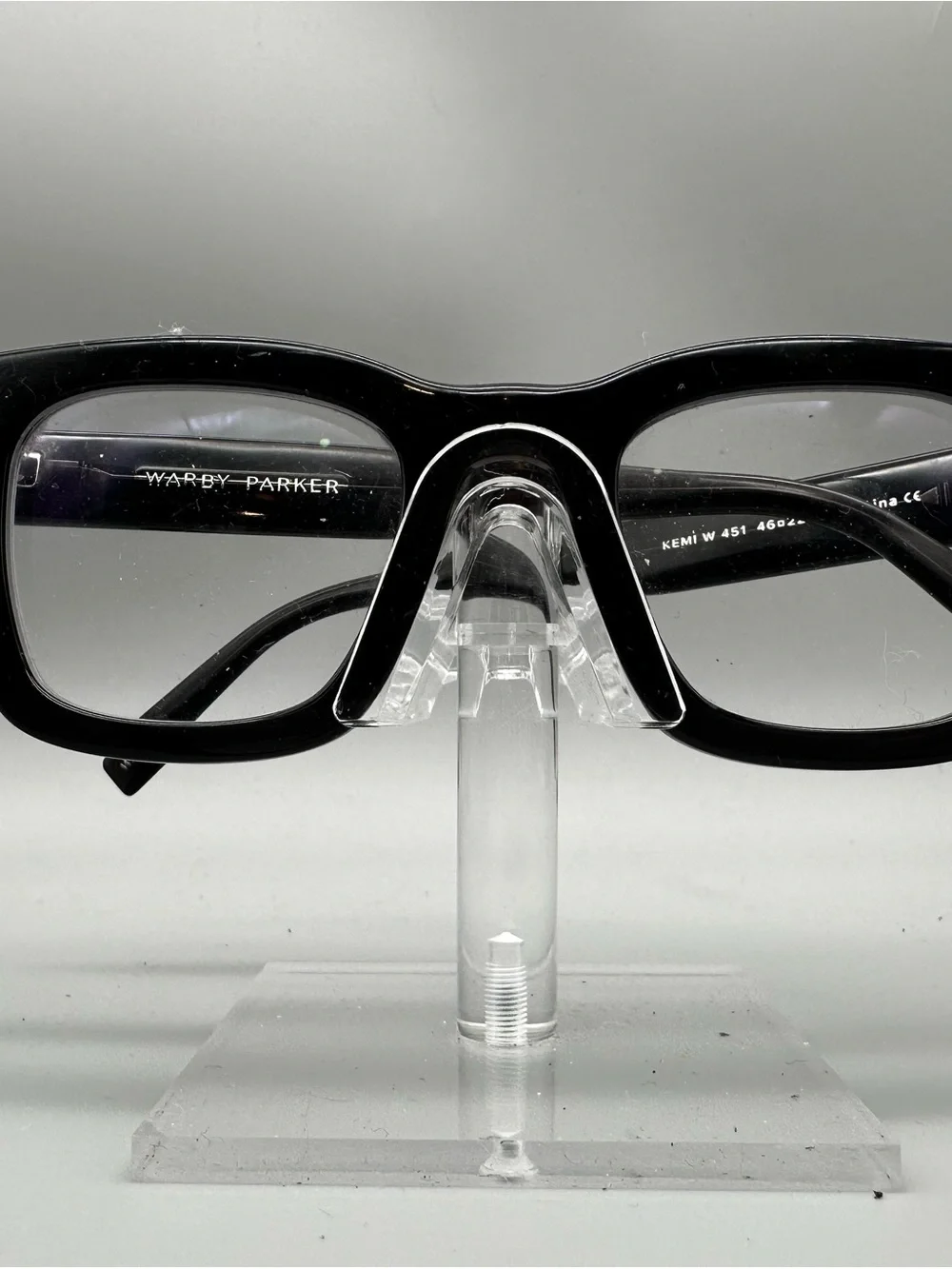 Warby Parker Kemi W 451 Eyeglasses Jet Black Square Frames 46-22-145 Mens Womens